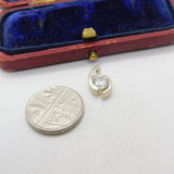 Sterling Silver Diamond Paste Swirl Drop Charm Pendant Vintage c1970