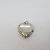 Sterling Silver Patterned Heart Locket Charm Pendant Vintage c1970