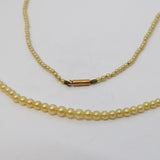 Victorian 9ct Rose Gold & Cultured Pearl String Necklace Antique c1880s