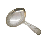 George III Sterling Silver Floral Pattern Tea Caddy Spoon Antique 1795 London