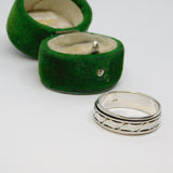 Sterling Silver Patterned Spinning Band Ring Vintage c1970 Size X