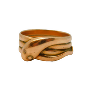 Victorian 9ct Rose Gold Coiled Snake Band Ring Antique 1893 Birmingham