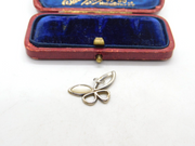 Sterling Silver Butterfly Charm Pendant With Mother Of Pearl Vintage c1970