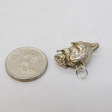 Sterling Silver Cast Fat Rat Charm Pendant Vintage c1970s