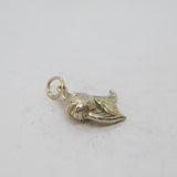 Sterling Silver Patterned Goldfish Charm Pendant Vintage c1970s