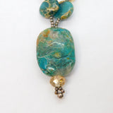 Sterling Silver Colourful Natural Stone & Crystal Beaded Necklace Modern c1990