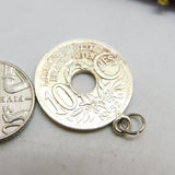 Silver Dipped Authentic French 1932 10 Centimes Charm Pendant