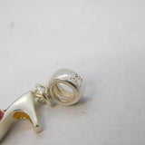 Sterling Silver & Guilloche Enamel Set High-Heeled Shoe Charm Vintage