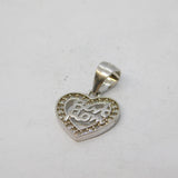 Sterling Silver Spinel Set 'Best Mom' Charm Pendant Vintage c1970s