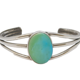 Sterling Silver & Turquoise Set Modernist Bangle Bracelet Vintage 1985 London