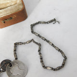 Victorian Sterling Silver Religious Charm with Quarter Farthing & Coin c1860