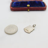 Sterling Silver and Enamel Fowey Travel Shield Charm Pendant Vintage c1970