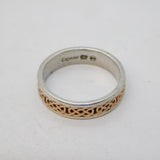 Clogau Welsh Sterling Silver & 9ct Rose Gold Channel Ring Vintage