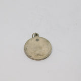 Sterling Silver Round St Christopher Travel Charm Pendant Vintage c1970