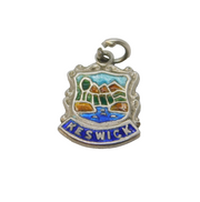 Sterling Silver Enamel Keswick Souvenir Charm Pendant Vintage c1970