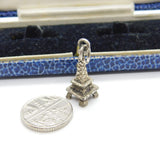 Sterling Silver Eiffel Tower Charm Pendant Vintage c1970