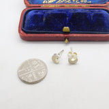 Pair of Sterling Silver Crescent Moon Form Stud Earrings Vintage c1970