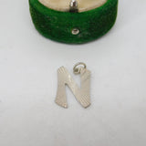 Sterling Silver N Initial Charm Pendant Vintage c1970