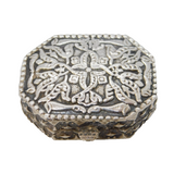 20th Century Egyptian Sterling Silver Floral Pill Box Antique c1930s