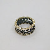 Sterling Silver Swirly Pattern Studio Band Ring Vintage c1970 Size J