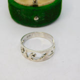 Sterling Silver Wave Pattern Dress Ring Vintage c1970 Size P 1/2 UK