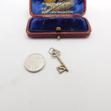 Sterling Silver Commemorative 21st Birthday Key Charm Pendant Vintage c1970