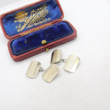 9ct Gold on Sterling Silver Gents Engine Turned Cufflinks Antique c1920