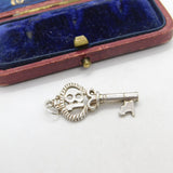 Sterling Silver 18th Birthday Key Charm Pendant Vintage c1970