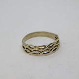 Sterling Silver Braided Style Dress Band Ring Vintage c1970 Size R