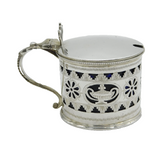 Victorian Sterling Silver Flower & Urn Pattern Mustard Pot Antique 1893 London