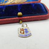 Sterling Silver & Enamel Babbacombe Devon Shield Charm Pendant Vintage c1970