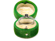 Sterling Silver Black Onyx Agate Flower Ring Vintage c1970 Size Q 1/2
