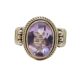 Sterling Silver & Amethyst Set Dress Ring Vintage c1970s