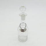 George III Painted Glass Sauce Decanter Antique c1820 with Silver Whisky Label