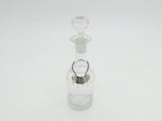 George III Painted Glass Sauce Decanter Antique c1820 with Silver Whisky Label
