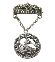 Norwegian .830 Silver Pillarguri Mythical Brooch Pin Antique c1930 Art Deco