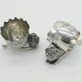 Silver Plated Wishbone, Chick & Egg, Egg Cup & Napkin Ring Set Antique c1920