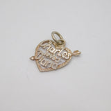 Sterling Silver "Charles Loves Diana" Heart Charm Pendant Vintage c1980
