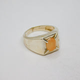 Sterling Silver Faceted Peach Quartz Modern Dress Ring Vintage 2005 Size N