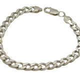 Sterling Silver Essential Curb Link Bracelet Vintage 1970s 8" Length