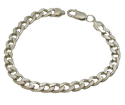 Sterling Silver Essential Curb Link Bracelet Vintage 1970s 8" Length