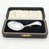Boxed Sterling Silver Baby Feeder Christening Spoon Antique 1930 Birmingham