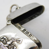 Edwardian Sterling Silver Masonic Interest Vesta Case Antique 1909 Birmingham