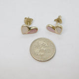Pair of Sterling Silver Pink & White Shell Petal Stud Earrings Vintage c1970