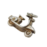 Sterling Silver Vespa Motorbike Charm Pendant Vintage c1970s