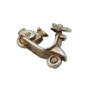 Sterling Silver Vespa Motorbike Charm Pendant Vintage c1970s
