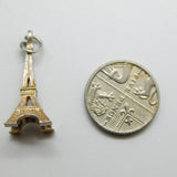 Sterling Silver Paris Eiffel Tower Charm Pendant Vintage c1970