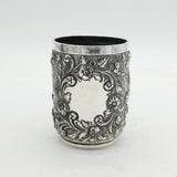 Victorian Sterling Silver Flower & Bird Pattern Mug Tankard Antique 1890 London
