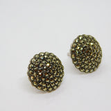 Pair of Sterling Silver Round Marcasite Art Deco Stud Earrings Antique c1930