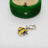 Sterling Silver Enamel Bumble Bee Charm Pendant Vintage c1970